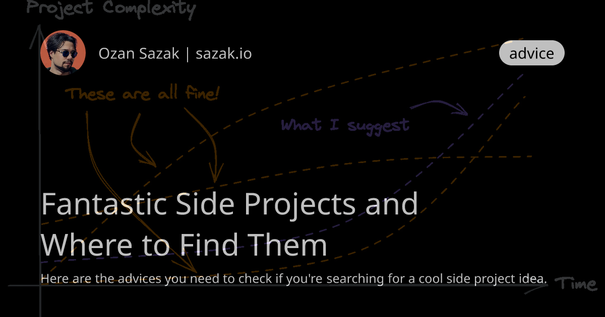 Fantastic Side Projects and Where to Find Them — Ozan Sazak